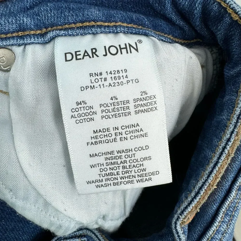 Dear John Jeans Size 27 4 Olivia High Rise Skinny Distressed Stretch Boho Preppy - Picture 7 of 9